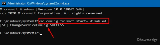 Windows Insider Service を無効にする - Cmd