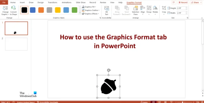 PowerPoint で [グラフィック形式] タブを使用する方法