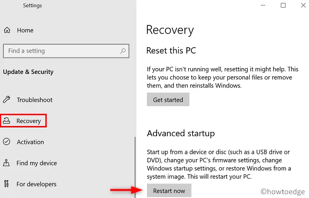 Jetzt beim erweiterten Start in Windows 10 neu starten