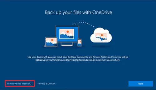 OneDrive を使用したファイルのバックアップ - Windows 10 22H2 のクリーン インストール