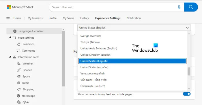 Cambiar el idioma de los widgets de Windows 11