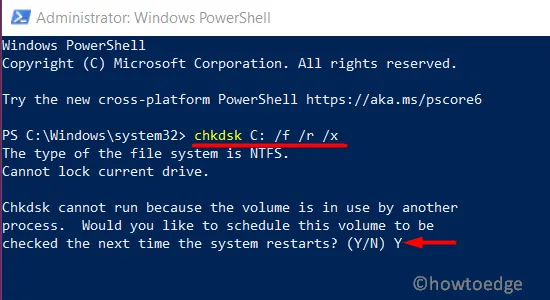 PowerShell 経由の CHKDSK - wificx.sys が失敗しました ブルー スクリーン エラー