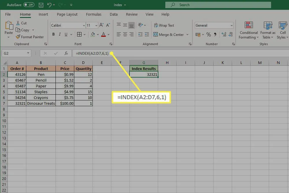 ExcelのINDEX関数
