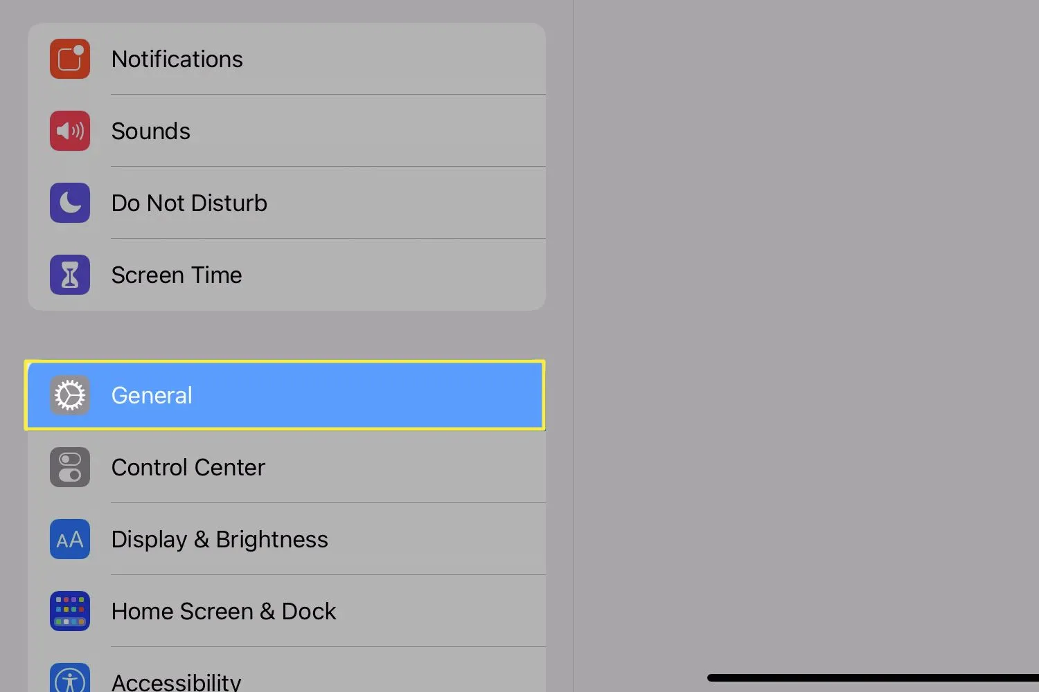 Die App „iPadOS-Einstellungen“ wird mit ausgewählter Option „Allgemein“ geöffnet.