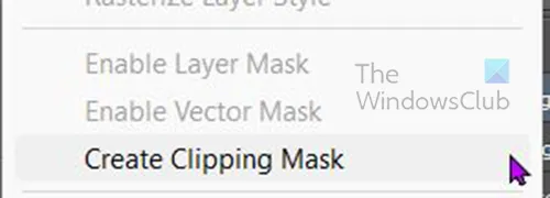 Cómo insertar una imagen en texto usando Photoshop - Crear máscara de recorte
