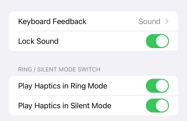 Tastatur-Feedback-Einstellungen auf dem iPhone