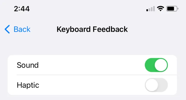 Tastatur-Feedback-Einstellungen auf dem iPhone
