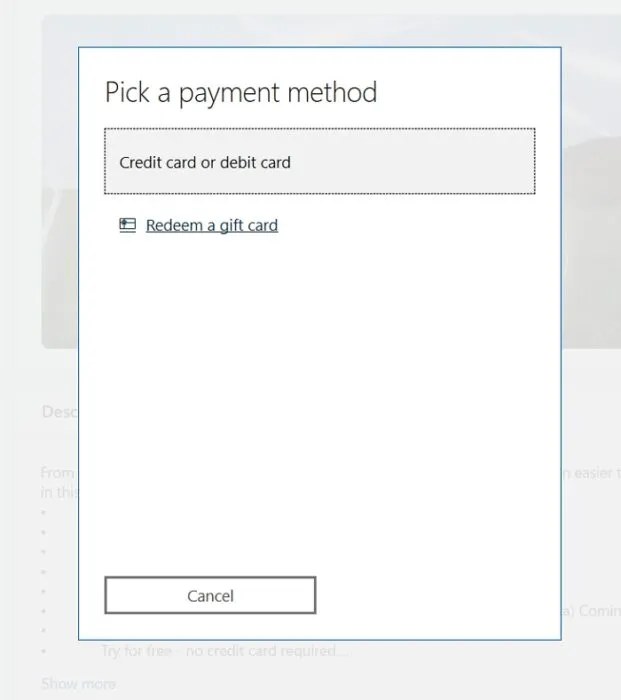 Resgatar um cartão-presente Microsoft Store