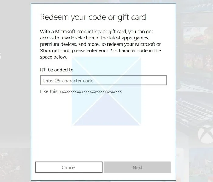 コードまたはギフト カードを利用する Microsoft Store