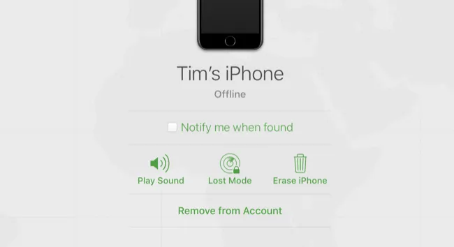 iCloud Find My を使用して Apple ID から iPhone を削除する