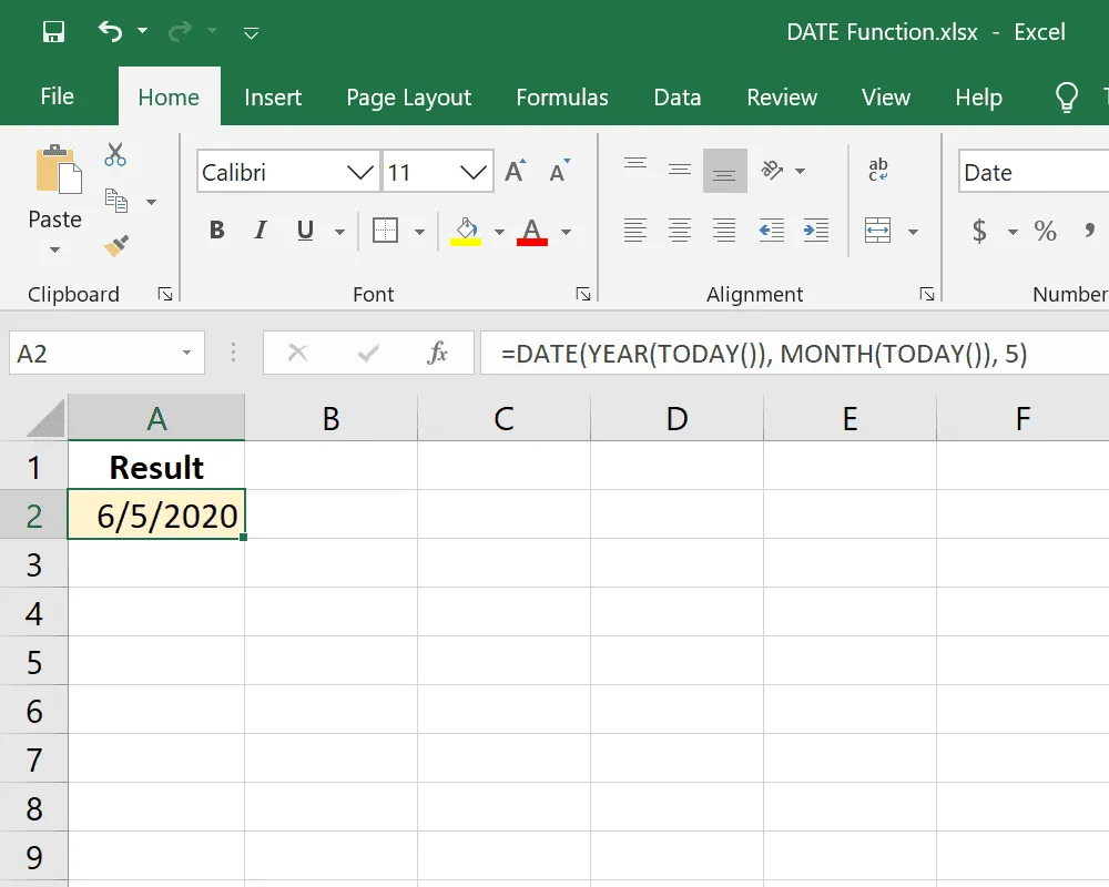 Fonctions DATE et AUJOURD'HUI dans une seule formule Excel