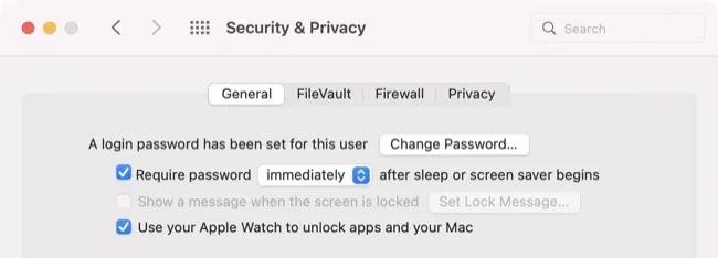 macOS のシステム設定で Apple Watch のロック解除を有効にする