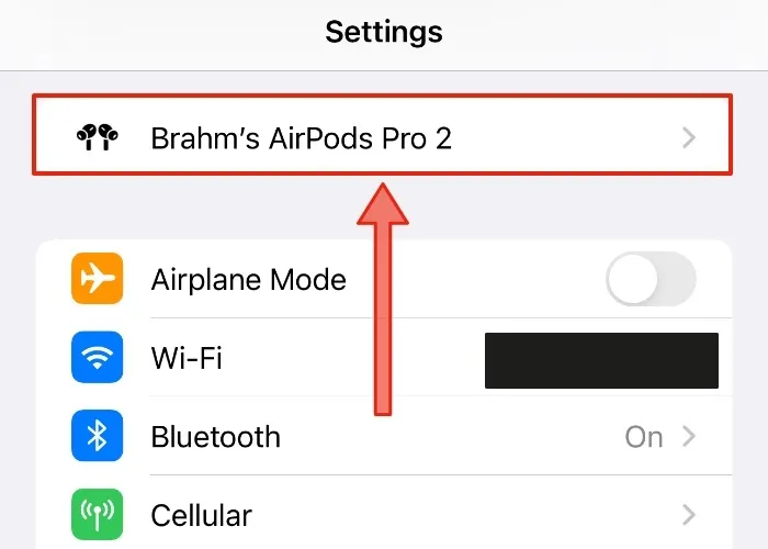 App Light per le impostazioni di Airpods