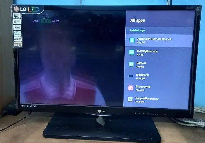 Android Phone TV-Fernbedienung Googletv-App auf dem Fernseher sichtbar
