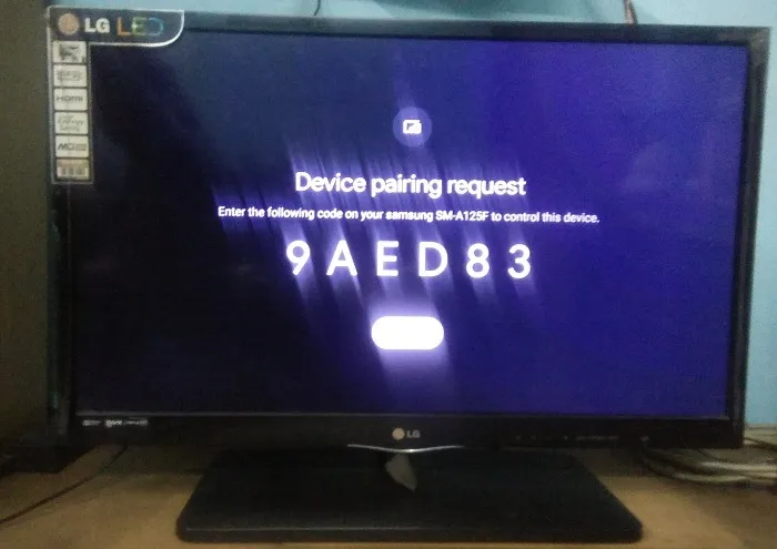 Android Phone Tv Controle remoto Googletv Dispositivo de solicitação de emparelhamento na TV