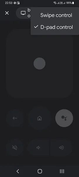 Android Phone TV リモート コントロール Googletv Swpe コントロールから D パッド コントロール