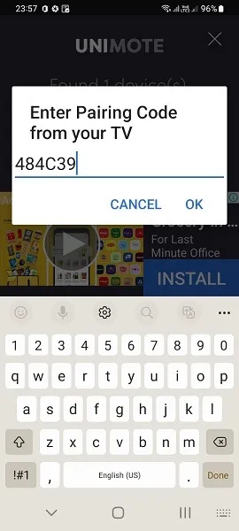 Telefone Android TV Controle Remoto Universal Dispositivo Remoto Emparelhamento
