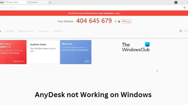 AnyDesk が動作せず、Windows 11/10 で切断され続ける