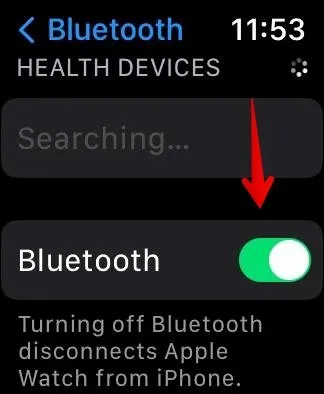 Abilitazione Bluetooth dell'Apple Watch
