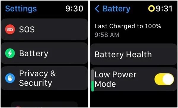 Apple Watch bijna lege batterij