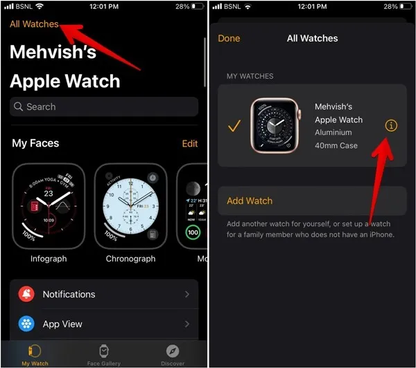 Impostazioni dell'Apple Watch Iphone