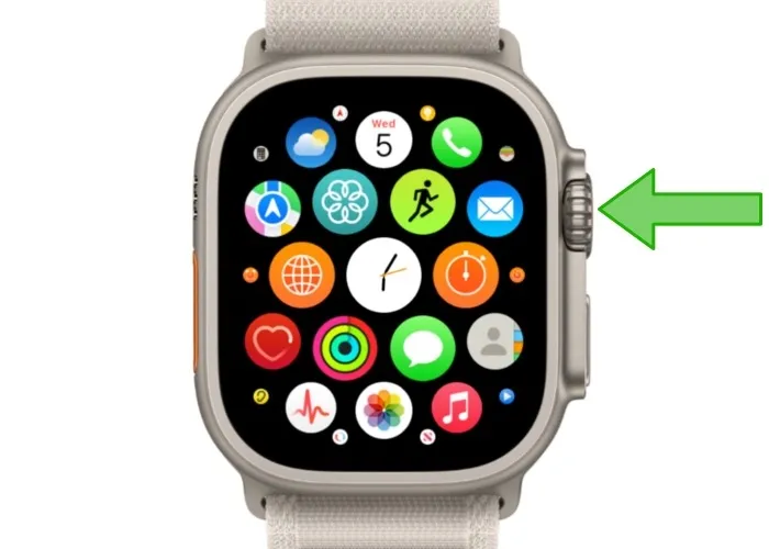 Apple Watch 울트라 디지털 크라운 그린 애로우