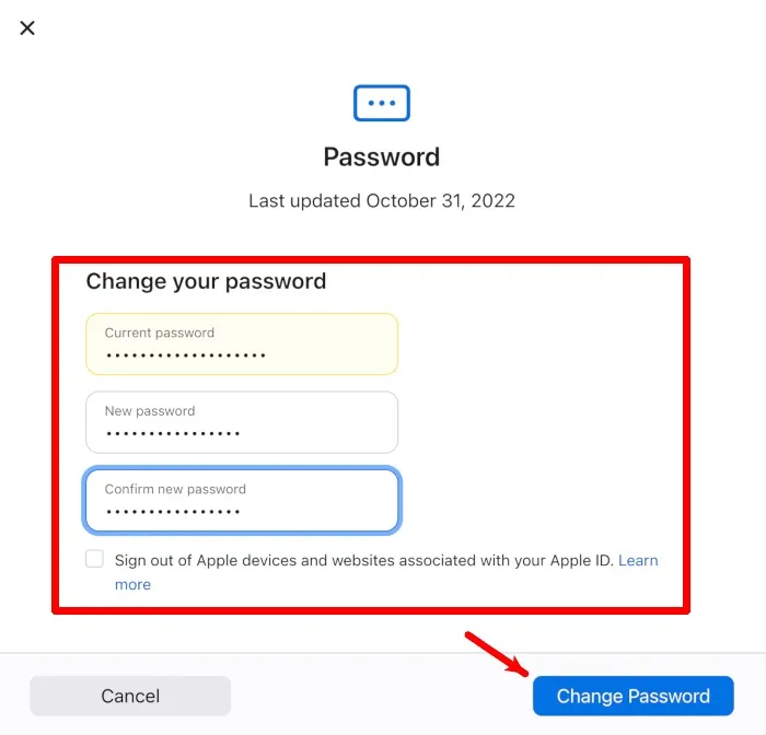 Apple Web サイト Apple ID パスワードの変更 新規