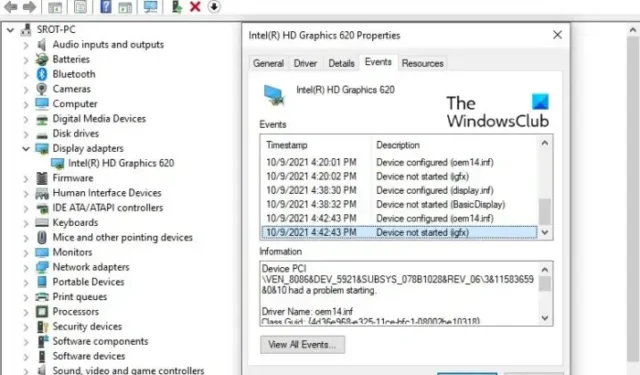 Windows 11/10 でのデバイスが開始されていない (igfx) エラーを修正
