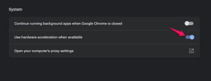 Chrome でハードウェア アクセラレーションを無効にする