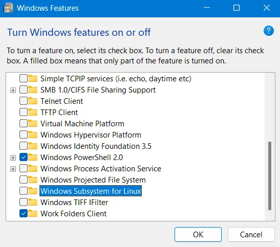 禁用 Windows Hypervisyor 平台和其他功能