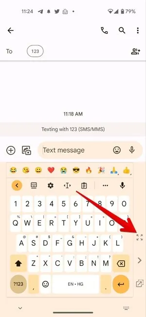 Gboard One Hand-modus uit