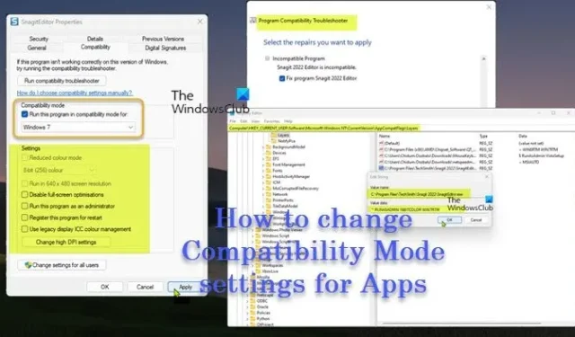 Come modificare le impostazioni della modalità di compatibilità in Windows 11/10