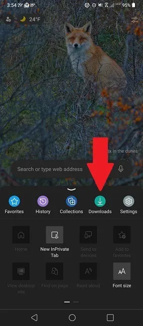Android Edge 다운로드에서 다운로드한 파일을 찾는 방법