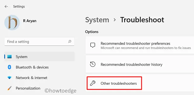 Andere probleemoplossers Windows 11