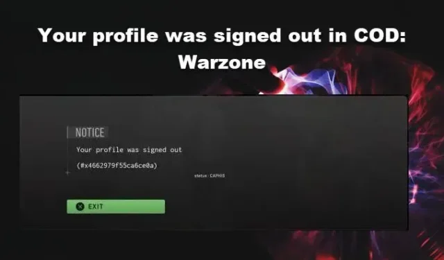 あなたのプロフィールは COD でサインアウトされました: Warzone
