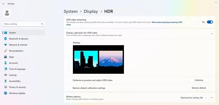 Por que atualizar o streaming de vídeo HDR do Windows11