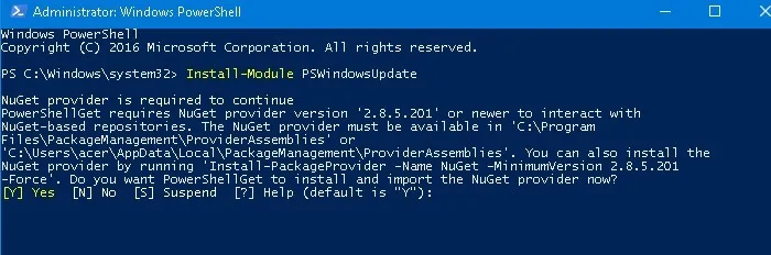Windows Update の問題 Powershell インストール モジュール Pswindowsupdate メッセージ