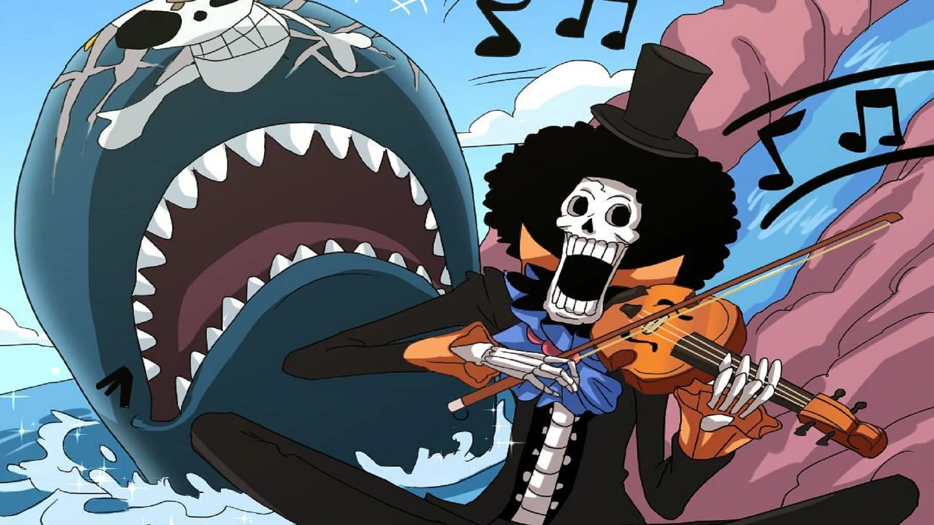 Brook y Laboon (Imagen vía Eiichiro Oda/Shueisha, One Piece)