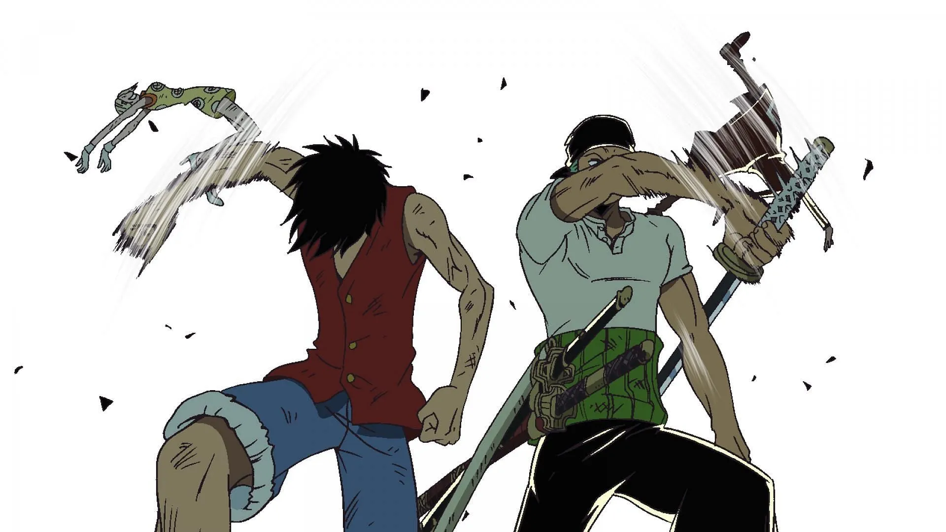Luffy와 Zoro는 한때 스스로 싸워서 무승부로 끝났습니다. (Toei Animation, One Piece를 통한 이미지)