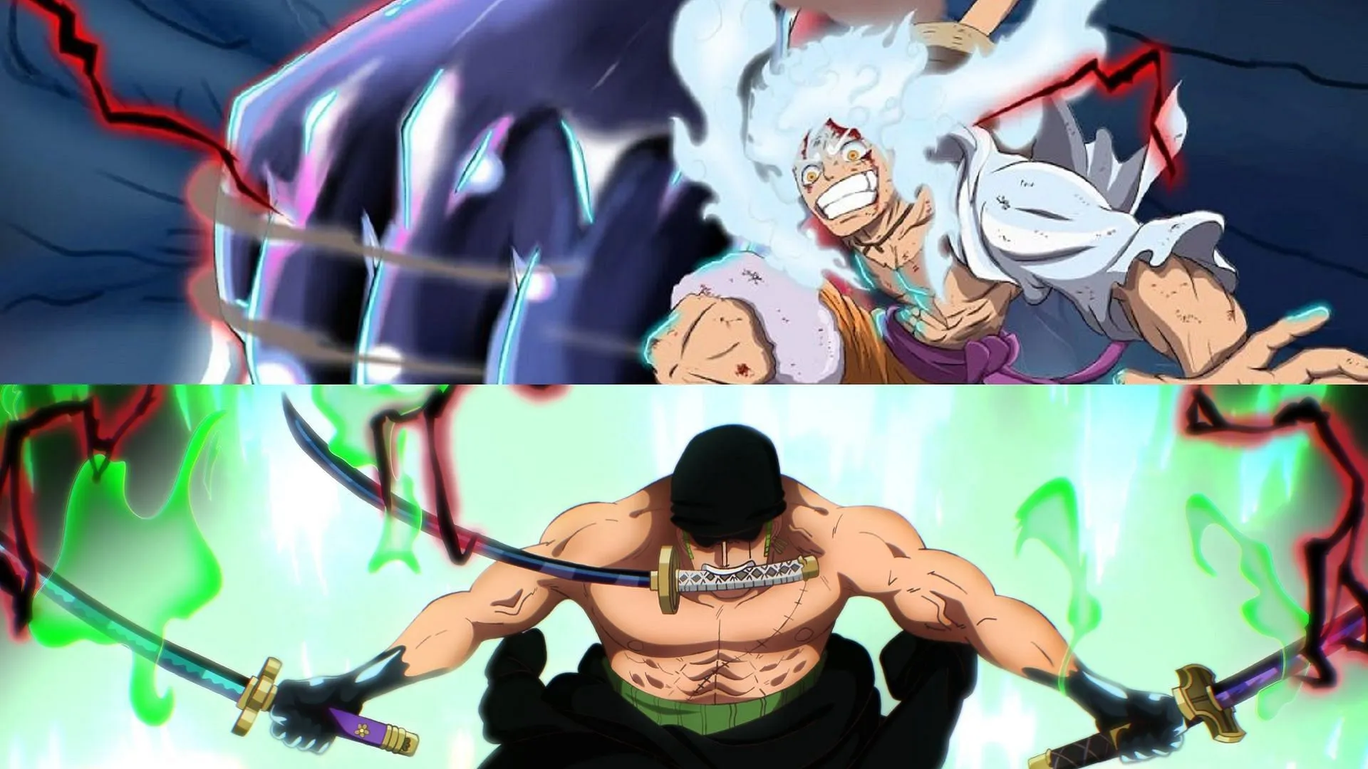 Advanced Conqueror의 Haki, Luffy 및 Zoro를 사용할 수 있는 것은 시리즈에서 가장 강력한 캐릭터 중 하나입니다(이미지 제공: Oda Eiichiro/Shueisha, One Piece)