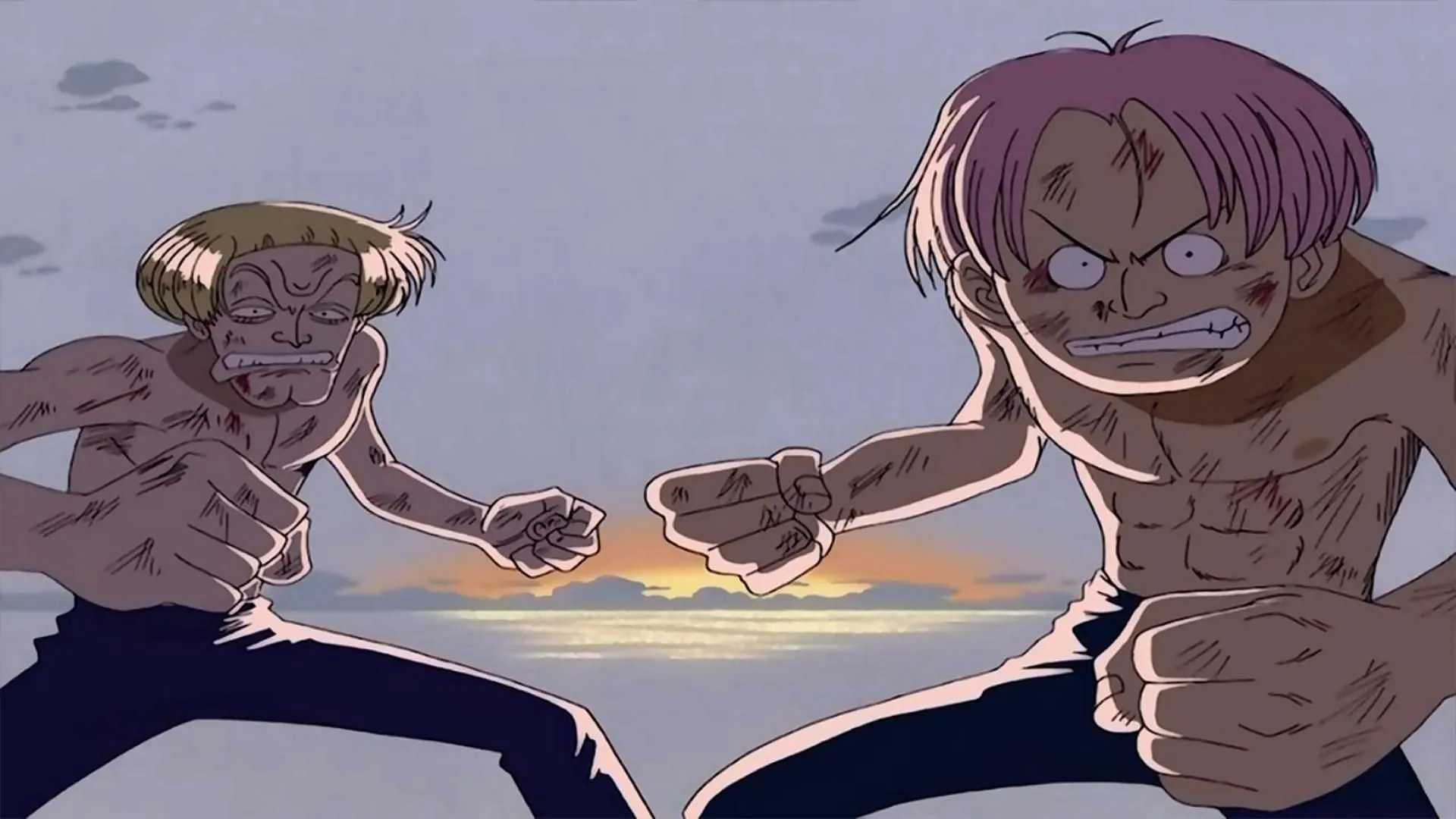 Helmeppo en Koby (Afbeelding via Toei Animation, One Piece)