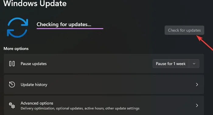 Comprobación de actualizaciones en Windows.
