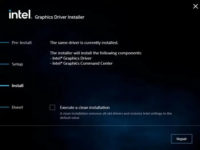 Voer een schone installatie Intel Graphics Driver uit