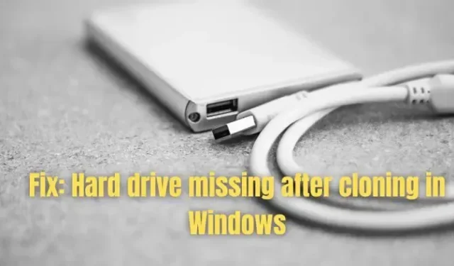 Windows 11/10 でのクローン作成後にハード ドライブが見つからない