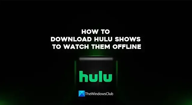 Hulu 프로그램을 다운로드하여 오프라인에서 시청하는 방법