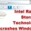 La technologie Intel Rapid Storage fait planter l’ordinateur