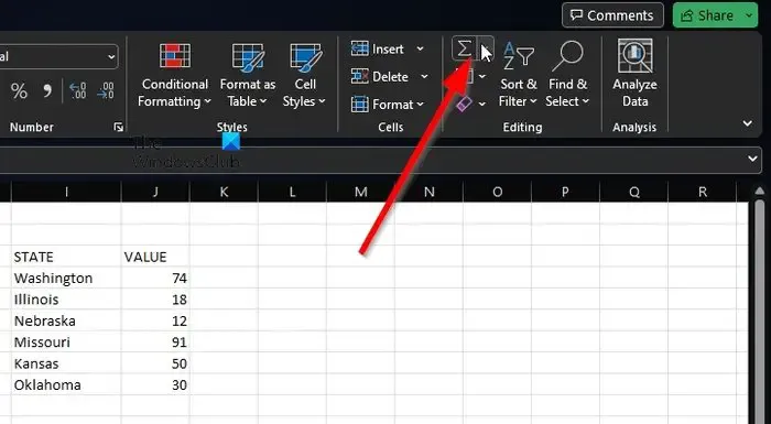 Microsoft Excel SUMA