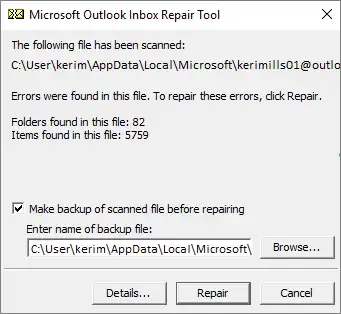 Outlook 受信トレイ修復ツール