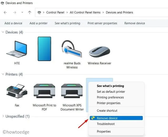 Retire su impresora de la PC con Windows 11