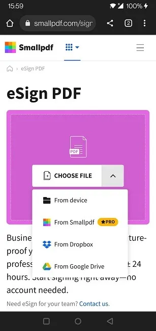 Sign Pdf Android Small Pdf アップロード ファイル